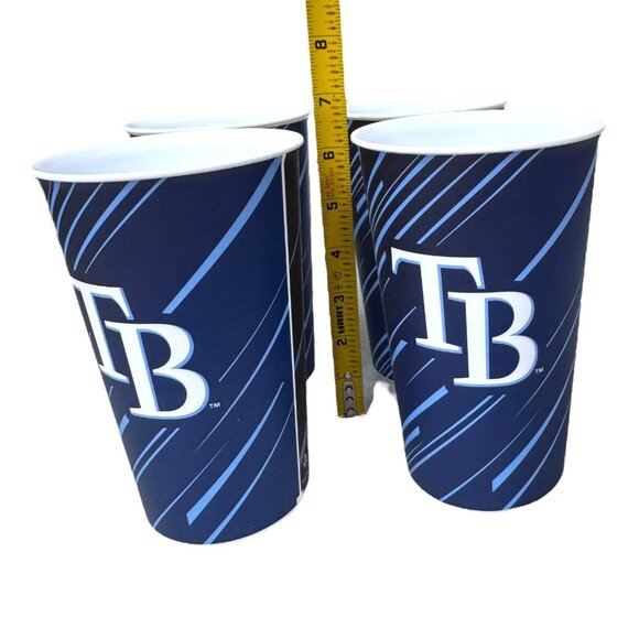 Set 4 Tampa Bay Devil Rays Plastic Cups Throw Back City Connect TB Logo Souvenir - Picture 5 of 6